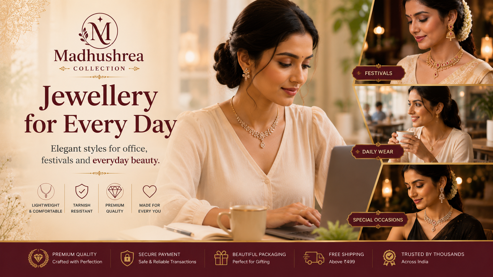 Madhushrea Collection jewellery banner