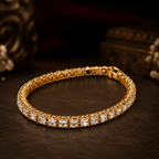 AD Gold Tennis Bracelet for Women - Madhushrea collection