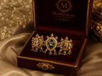 Antique Green Kundan Statement Ring for Women | Adjustable - Madhushrea collection
