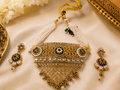 Antique Meenakari Pearl Choker Necklace Set with Earrings for Women - Madhushrea collection