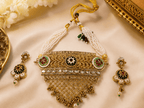 Antique Meenakari Pearl Choker Necklace Set with Earrings for Women - Madhushrea collection