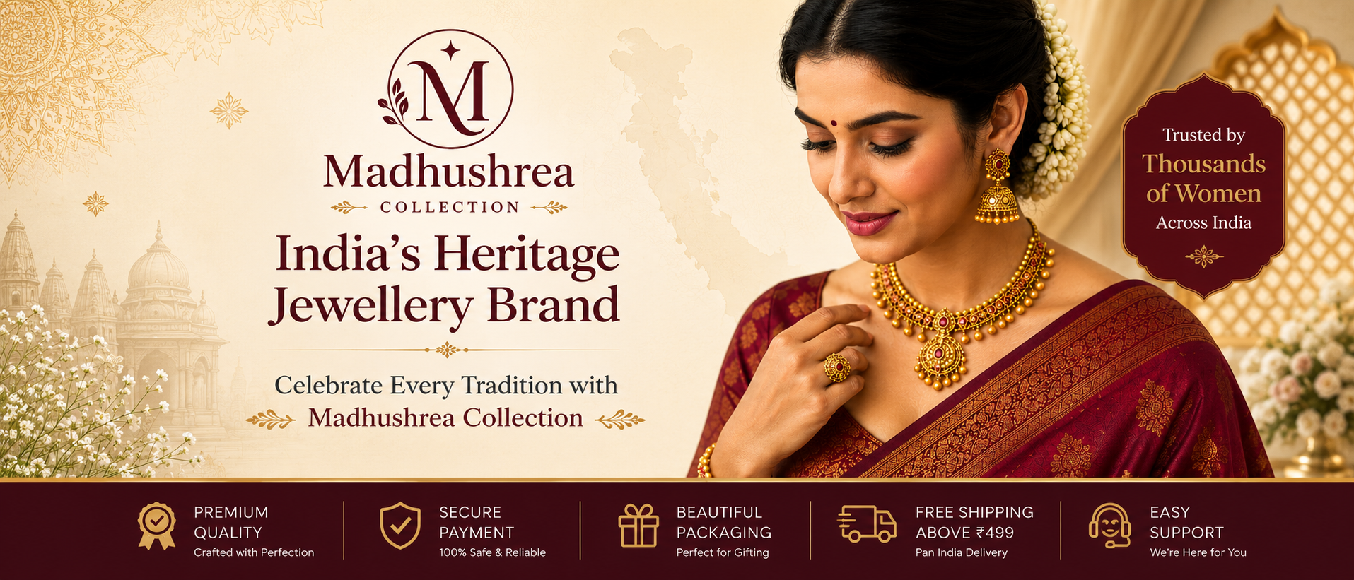 Madhushrea Collection jewellery banner