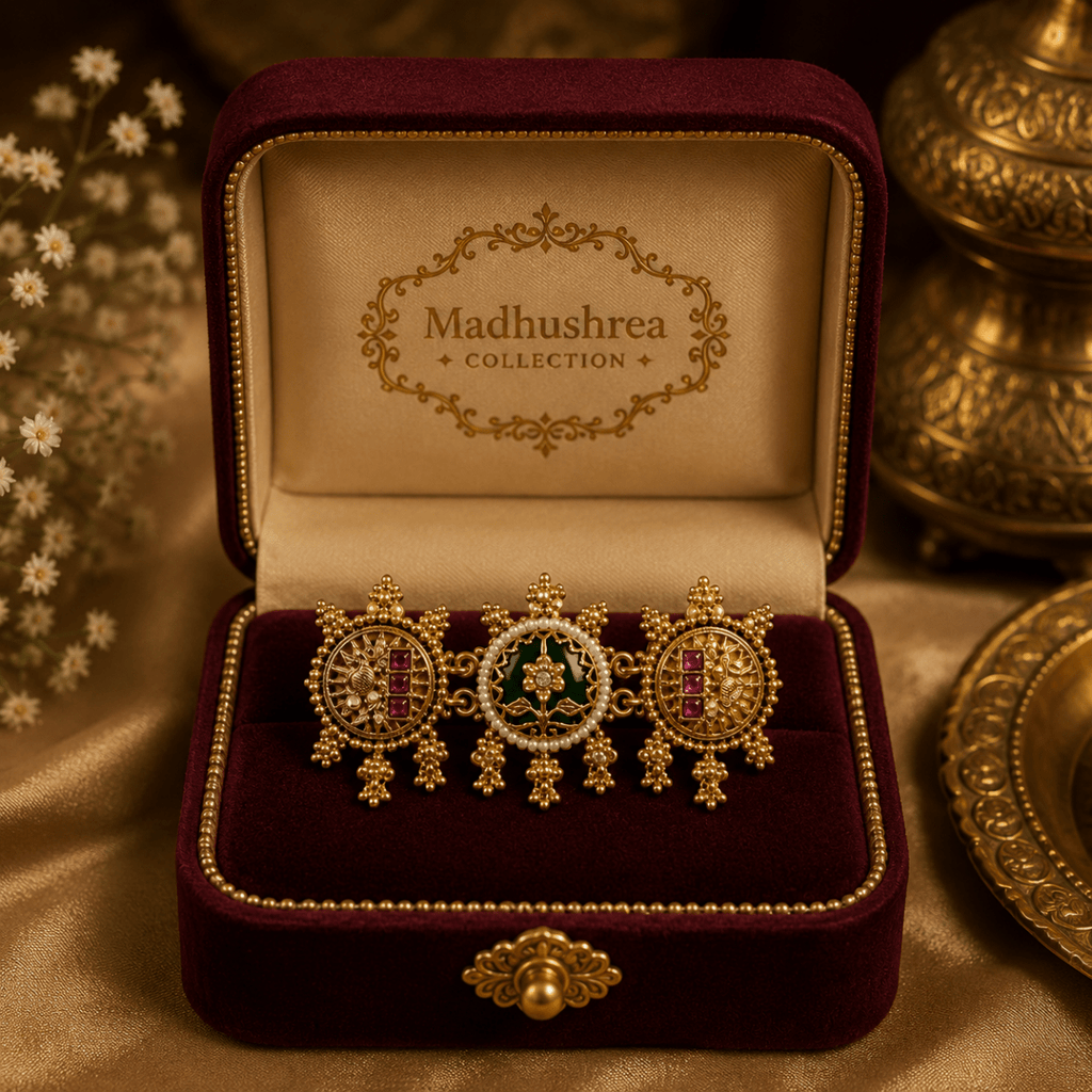 Heritage Floral Antique Statement Ring for Women | Adjustable - Madhushrea collection