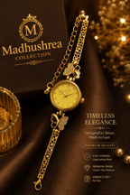 Luxury Gold Plated Butterfly Bracelet Watch for Women | Anti-Tarnish Designer Ladies Watch | Elegant Party Wear Wrist Watch - Madhushrea collection