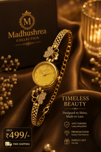 Luxury Gold Plated Butterfly Bracelet Watch for Women | Anti-Tarnish Designer Ladies Watch | Elegant Party Wear Wrist Watch - Madhushrea collection