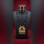 Square full product photo of Elephant Pendant Black Beads Mangalsutra