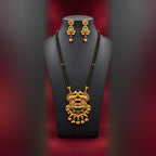Square full product photo of Twin Bird Pendant Black Bead Mangalsutra