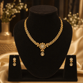 Premium AD Leaf Design Necklace Set with Earrings for Women - Madhushrea collection