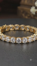 AD Gold Tennis Bracelet for Women