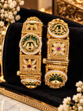Rajwada Heritage gold look kada pair on black velvet