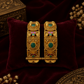Royal Green Stone Gold Plated Traditional Designer Kada Bangle for Women - Madhushrea collection