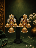 Royal Maroon Kundan Jhumka Earrings for Women | Traditional Gold Plated Pearl Drop Ethnic Jhumki - Madhushrea collection