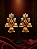 Royal Maroon Kundan Jhumka Earrings for Women | Traditional Gold Plated Pearl Drop Ethnic Jhumki - Madhushrea collection