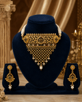 Royal Pearl Heritage Gold Plated Traditional Choker Set for Women - Madhushrea collection