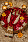Royal Pearl Rajwadi Haar Set with Matching Earrings | Heritage Bridal Jewelry - Madhushrea collection