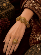 Royal Spiral Designer Gold Plated Traditional Kada Bangle for Women - Madhushrea collection