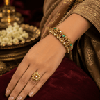 Traditional Gold Plated Ruby Emerald Designer Bangle for Women - Madhushrea collection
