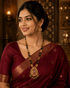 Wedding Special Traditional Mangalsutra Set | Premium Long Necklace with Matching Earrings - Madhushrea collection